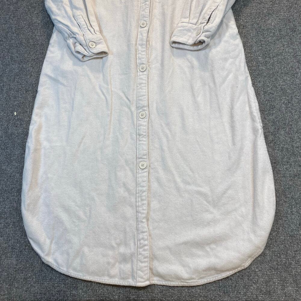 BP. X Wildfang Womens Medium Ivory Cotton Long Sleeve Shirt Dress Maxi - Picture 3 of 9